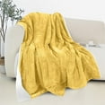 thumbnail image 1 of Elegant Comfort Reversible and Ultra-Plush Flannel Fleece Sherpa Throw- Lightweight Soft and Cozy- All Season Decorative Throw, Perfect for Lounging, 50 x 60 inches, Yellow, 1 of 6