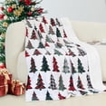 thumbnail image 1 of Elegant Comfort Reversible and Plush Flannel Fleece-Winter Christmas Sherpa Throw- Lightweight Soft and Cozy-Holiday Decorative Throw, Perfect for Lounging, 50 x 60 inches, Plaid Christmas Tree, 1 of 6