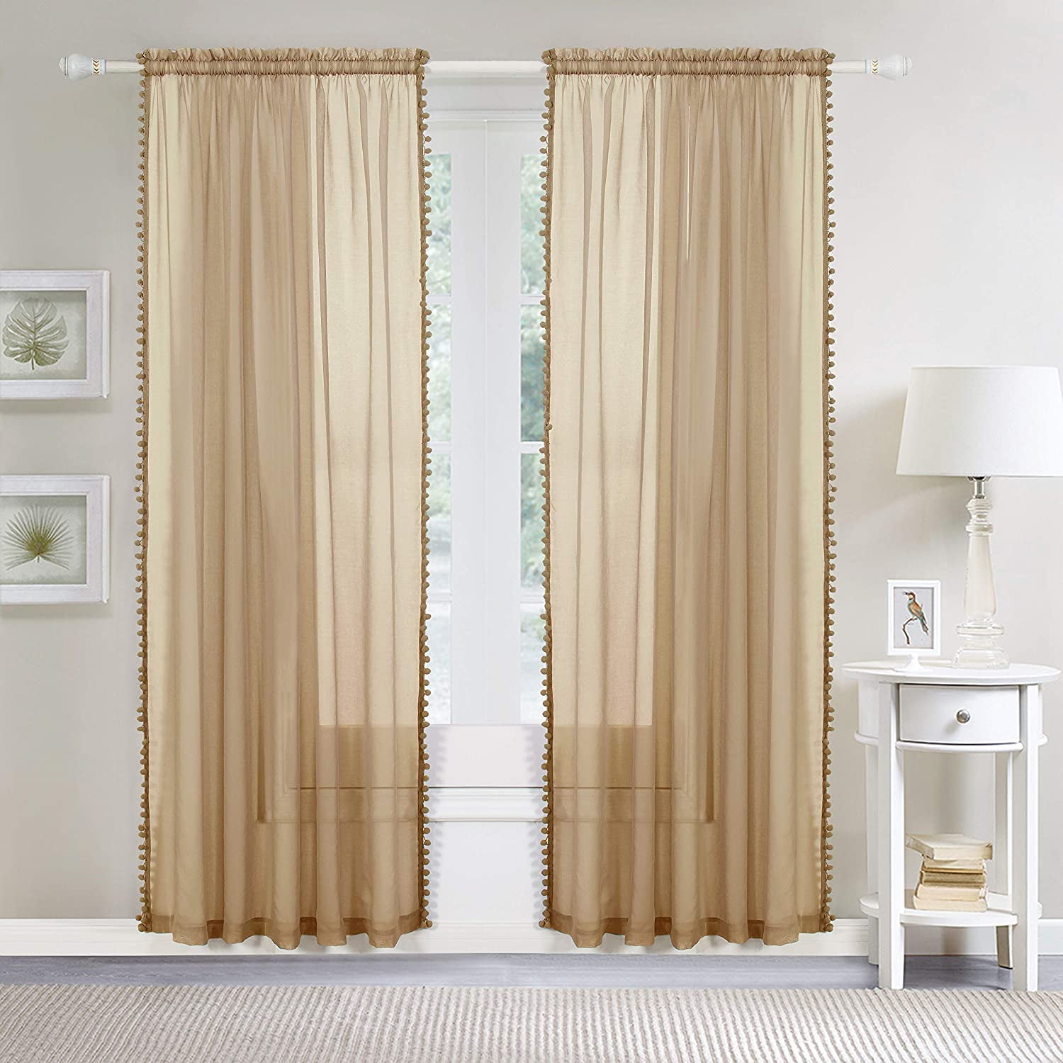 Set of 2 Semi-sheer Curtains Panels, Rod Pocket Curtains, Multifunctional  Heading Curtains, Sheer Curtains, Handmade Custom Curtains 