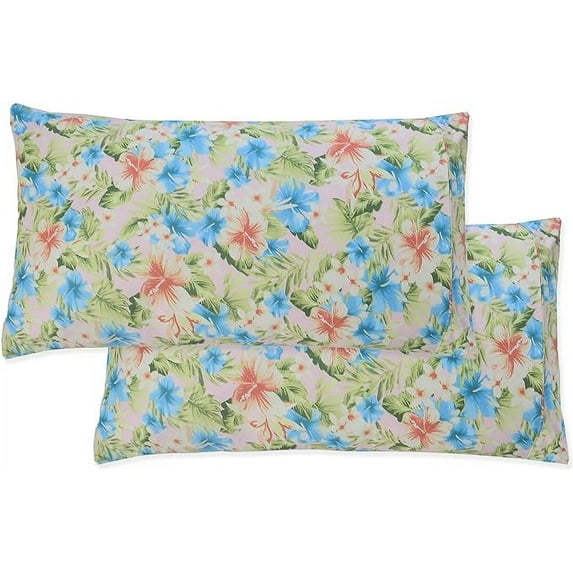 Elegant Comfort Set of 2 Floral Print Pillowcases, 1500 Series Hotel Quality Microfiber, Soft and Smooth with Envelope Closure, Standard/Queen, Magnolia