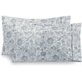 thumbnail image 1 of Elegant Comfort Set of 2 Floral Print Pillowcases, 1500 Series Hotel Quality Microfiber, Soft and Smooth with Envelope Closure, Standard/Queen, Paisley Navy, 1 of 4