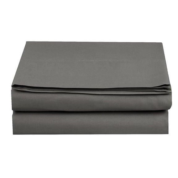 Elegant Comfort Set of 2 Fitted Sheet Polyester Full Gray 1500 Thread Count