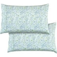 thumbnail image 1 of Set of 2 Floral Pint Pillowcases - 1500 Series Hotel Quality Microfiber, Soft and Smooth Envelope Closure - King, Green Anita, 1 of 4