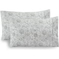 thumbnail image 1 of Elegant Comfort Set of 2 Floral Print Pillowcases, 1500 Series Hotel Quality Microfiber, Soft and Smooth with Envelope Closure, King, Paisley Gray, 1 of 4