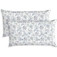 thumbnail image 1 of Elegant Comfort Set of 2 Floral Print Pillowcases, 1500 Series Hotel Quality Microfiber, Soft and Smooth with Envelope Closure, King, Paisley Indigo, 1 of 4