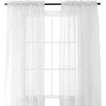 Elegant Comfort Sheer Curtains - 2 Piece Set - 2 inch Rod Pocket - Solid Sheer Curtain Drapes for Living Room, Bedroom, 40 X 84, White
