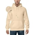 thumbnail image 1 of Elegant Comfort Sherpa-Lined Fleece Cotton Men's Hoodie, Soft & Breathable Midweight Pullover Sweatshirt, Casual Hooded Sweatshirt for Men,Large, Cream, 1 of 5