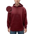 thumbnail image 1 of Elegant Comfort Sherpa-Lined Fleece Cotton Men's Hoodie, Soft & Breathable Midweight Pullover Sweatshirt, Casual Hooded Sweatshirt for Men,Small, Burgundy, 1 of 5