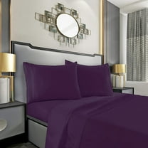 Elegant Comfort Silky-Soft 1800 Series - Wrinkle-Free 4-Piece Bed Sheet Set, Deep Pocket up to 16 inch, King, Purple
