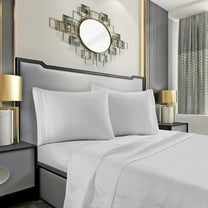 Elegant Comfort Silky-Soft 1800 Series - Wrinkle-Free 4-Piece Bed Sheet Set, Deep Pocket up to 16 inch, Queen, Silver