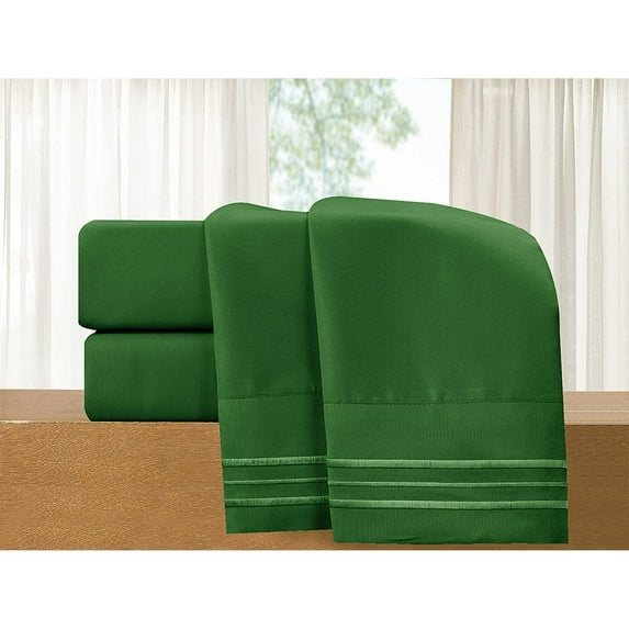 Elegant Comfort, Soft 1500 Series 2 Pieces Pillowcase Set, King Size, Hunter Green