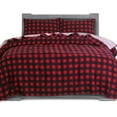 thumbnail image 1 of Elegant Comfort Soft 4-Piece Cotton Flannel Sheet Set -Deep Pocket Fitted Sheet, Flannel Sheets - Cali King, Buffalo Check Burgundy, 1 of 5