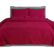 Elegant Comfort Soft 4-Piece Cotton Flannel Sheet Set -Deep Pocket Fitted Sheet, Flannel Sheets - Cali King, Burgundy