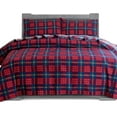 thumbnail image 1 of Elegant Comfort Soft 4-Piece Cotton Flannel Sheet Set -Deep Pocket Fitted Sheet, Flannel Sheets - Twin, Plaid-Red/Navy, 1 of 5