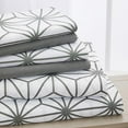 thumbnail image 1 of Elegant Comfort Soft 4-Piece Cube Geometric Pattern Sheet Set - 1500 Series Quality Microfiber - Wrinkle and Fade Resistant Bedding Set, All around Elastic Fitted Sheet, Twin XL, Grey, 1 of 7