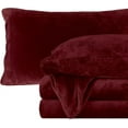 thumbnail image 1 of Elegant Comfort Soft 4-Piece Velvet Plush Flannel Sheet Set - Quality - Cozy Warm, Anti-Static, Non Pilling Fuzzy Velvet Flannel Fleece Deep Pocket Sheet Set - Full, Burgundy, 1 of 5