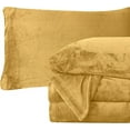 thumbnail image 1 of Elegant Comfort Soft 4-Piece Velvet Plush Flannel Sheet Set - Quality - Cozy Warm, Anti-Static, Non Pilling Fuzzy Velvet Flannel Fleece Deep Pocket Sheet Set - Twin XL, Gold, 1 of 5