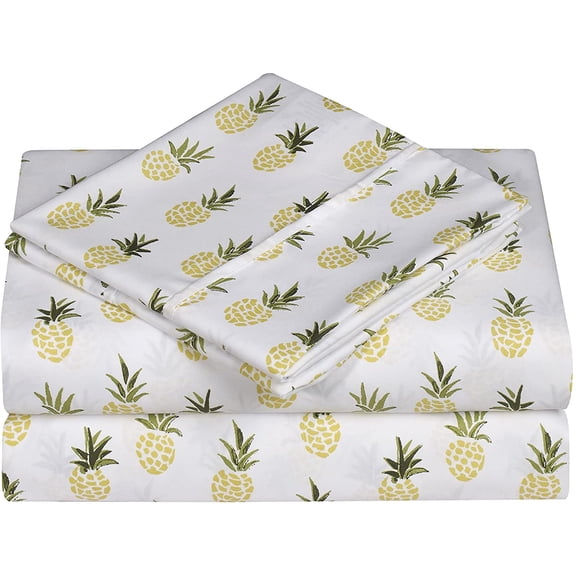 Elegant Comfort Soft Bed Sheets Pineapple Pattern 1500 Series Percale Softness (4-Piece) Bedding