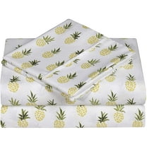 Elegant Comfort Soft Bed Sheets Pineapple Pattern 1500 Series Percale Softness (6-Piece) Bedding Set, Full, Pineapple