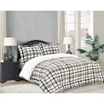 thumbnail image 1 of Elegant Comfort Soft & Plush Sherpa Comforter - Lilith Plaid Collection, 3-Piece Bed Set, Reversible Down Alternative Micro-Suede, Plaid Design, Cal King, Autumn Taupe, 1 of 4