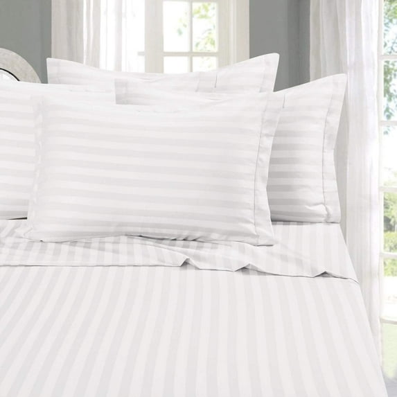 Elegant Comfort, Stripe Duvet Cover 3 Piece Set King/Cali King White