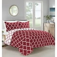 thumbnail image 1 of Elegant Comfort Super Soft Quatrefoil Comforter Pattern Down Alternative Reversible 3-Piece Comforter Set,Twin/Twin XL, Burgundy/White, 1 of 4