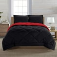 thumbnail image 1 of Elegant Comfort Super Soft Sherpa Comforter 3-Piece Set-, Twin, Black/Burgundy, 1 of 4