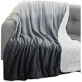 thumbnail image 1 of Elegant Comfort Throw Blanket, Reversible Sherpa Flannel, Soft, Fuzzy, Cozy and Plush- All season Lightweight Decorative Throw, 50 x 60 inches, Ombre Design Sherpa Throw, Gray, 1 of 6
