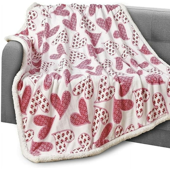 Elegant Comfort Throw Blanket, Reversible Sherpa Flannel, Soft, Fuzzy, Cozy and Plush- All season Lightweight Decorative Throw, 50 x 60 inches, Scarlett Sherpa Throw