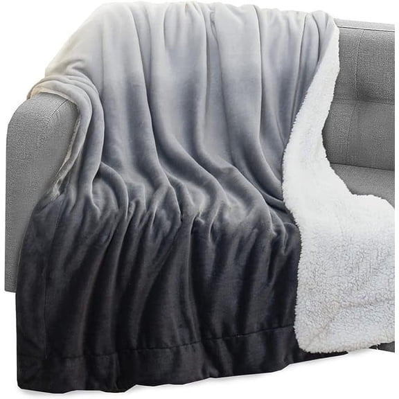 Elegant Comfort Throw Blanket, Reversible Sherpa Flannel, Soft, Fuzzy, Cozy and Plush- All season