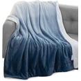 thumbnail image 1 of Elegant Comfort Throw Blanket, Reversible Sherpa Flannel, Soft, Fuzzy, Cozy and Plush- All season Lightweight Decorative Throw, 50 x 60 inches, Ombre Design Sherpa Throw, Blue, 1 of 6