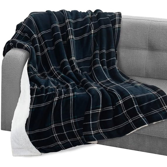 Elegant Comfort Throw Blanket, Reversible Sherpa Flannel, Soft, Fuzzy, Cozy and Plush- All season