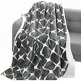 thumbnail image 1 of Elegant Comfort Throw Blanket, Reversible Sherpa Flannel, Ultra-Soft, Fuzzy, Plush- All season Lightweight Decorative Throw, 50 x 60 inches, Ogee Pattern Sherpa Throw, Silver Gray, 1 of 5