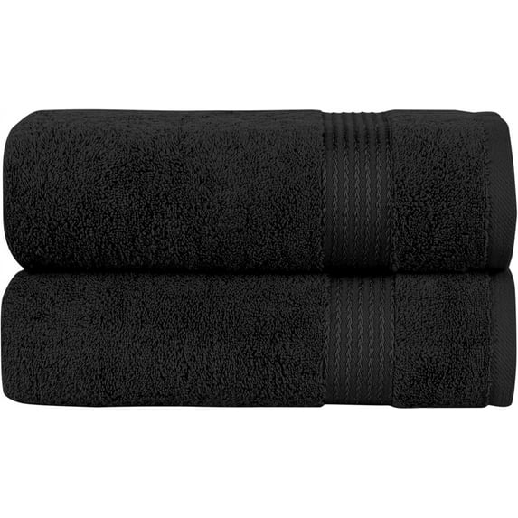 Elegant Comfort Towel Set - Soft, Highly Absorbent, Towels for Bathroom, Gym, Spa & Hotel - High-Quality Turkish Cotton Washcloths, Plush & Durable, Quick-Drying Black