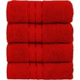 thumbnail image 1 of Elegant Comfort Turkish Cotton Hand Towel Set, 4-Pack, 16" x 28", Highly Absorbent - Soft Bathroom Towels, Red, 1 of 6