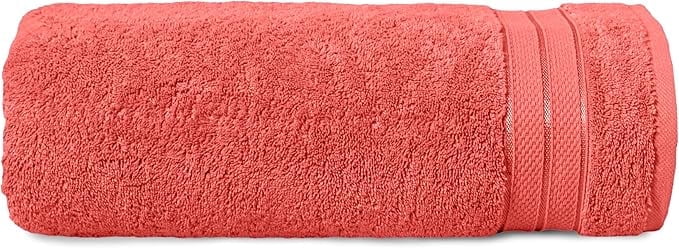 Elegant Comfort Turkish Cotton Jumbo Bath Towel, 1-Piece, 35" x 70", Highly Absorbent - Soft Bathroom Towel, Coral