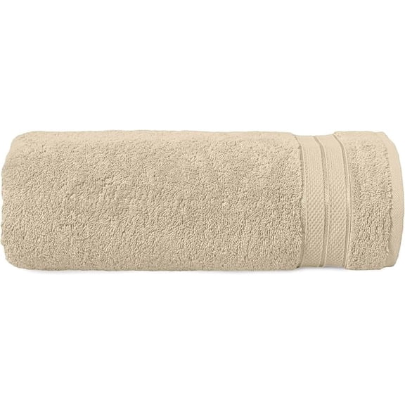 Elegant Comfort Turkish Cotton Jumbo Bath Towel, 1-Piece, 35" x 70", Highly Absorbent - Soft Bathroom Towel, Ivory
