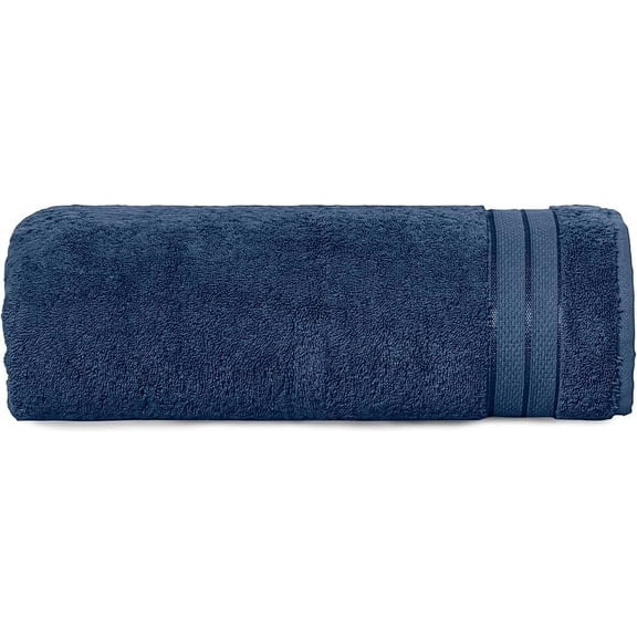 Elegant Comfort Turkish Cotton Jumbo Bath Towel, 1-Piece, 35" x 70", Highly Absorbent - Soft Bathroom Towel, Navy Blue
