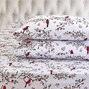 1500 Series Flannel Bed Sheets 4-Piece Set, Deep Pocket, Full Cardinal