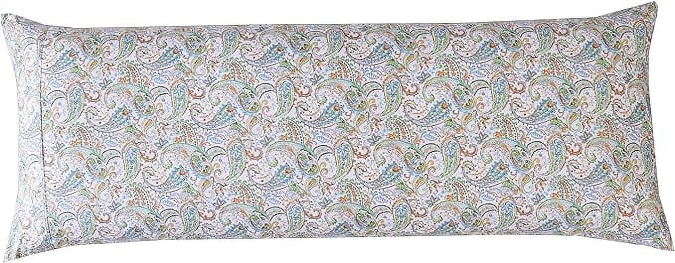 Elegant Comfort Ultra Soft Set of 2 Floral Pint Pillowcases - 1500 Hotel Quality Microfiber, Soft and Smooth Hidden Zipper Closure 2-Piece Pillow Covers - Body Pillowcase, Paisley Teal