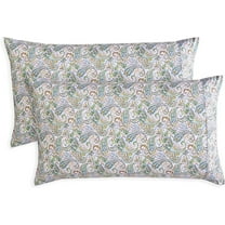 Elegant Comfort Ultra Soft Set of 2 Floral Pint Pillowcases - 1500 Series Microfiber, Soft and Smooth Envelope Closure 2-Piece Pillow Covers - King, Paisley Teal