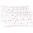thumbnail image 1 of Elegant Comfort Ultra Soft Set of 2 Hearts Pint Pillowcases - 1500 Series Microfiber, Soft and Smooth Envelope Closure 2-Piece Pillow Covers - Standard/Queen, Valentina, 1 of 5