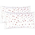thumbnail image 1 of Elegant Comfort Ultra Soft Set of 2 Hearts Pint Pillowcases - 1500 Series Hotel Quality Microfiber, Soft and Smooth Envelope Closure 2-Piece Pillow Covers - Standard/Queen, Valentina, 1 of 6