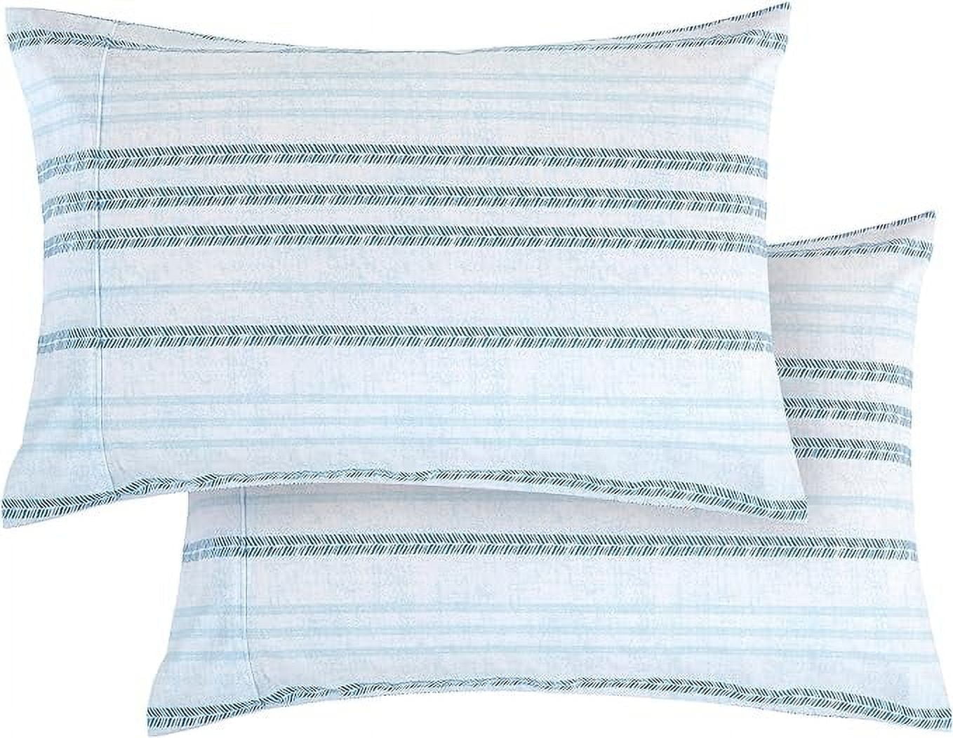 Traci Aqua King Size Striped Microfiber Pillowcases