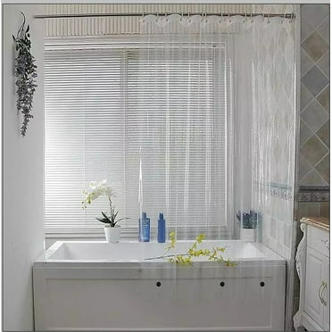 Elegant Comfort Water-Repellent Antibacterial and Mildew Resistant Heavy-Weight Waterproof Clear Shower Curtain Liner, 72" x 72inch - RustProof Grommets with Magnets
