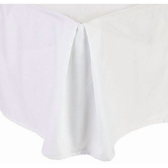 Elegant Comfort White Pleated Tailored Microfiber Bed Skir, Queen
