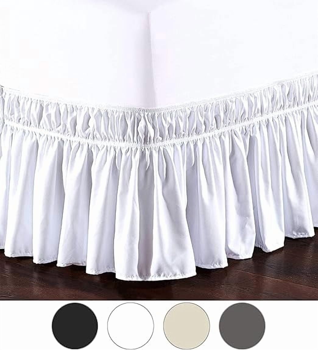 Elegant Comfort Wrap-Around Elastic Bed Skirt, Easy On/Easy Off, 16-Inch Tailored Drop, Wrinkle and Fade Resistant - Size and Color Options Available