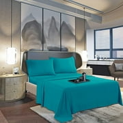 Elegant Comfort® Wrinkle-Free Flat Sheet,1500 Series, Queen, Turquoise