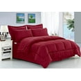 thumbnail image 1 of Elegant Comfort Wrinkle Resistant - Silky Soft Dobby Stripe Bed-in-a-Bag 8-Piece Comforter Set, Full/Queen, Burgundy, 1 of 5