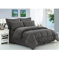 thumbnail image 1 of Elegant Comfort Wrinkle Resistant - Silky Soft Dobby Stripe Bed-in-a-Bag 8-Piece Comforter Set --HypoAllergenic - Full/Queen, Gray, 1 of 1
